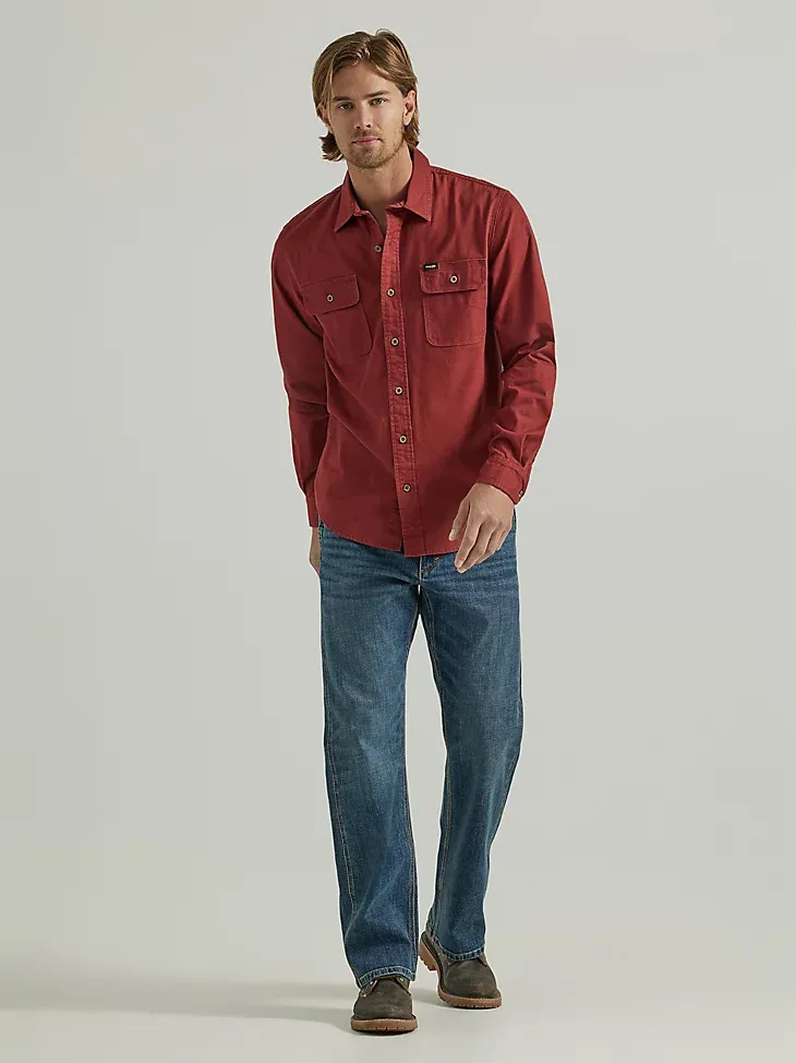 MEN'S WRANGLER® EPIC SOFT™ STRETCH TWILL SHIRT IN ROSIN