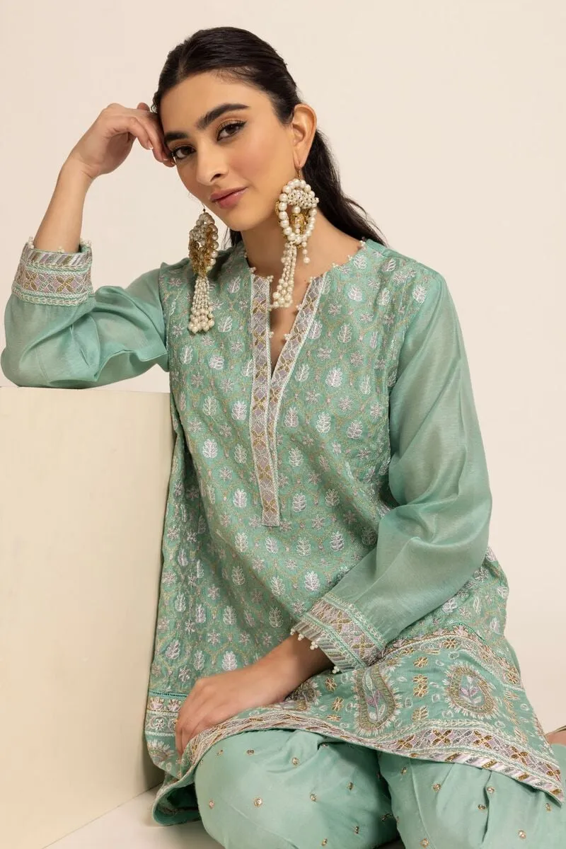 2 Piece | Kurta & Pants | Color Green