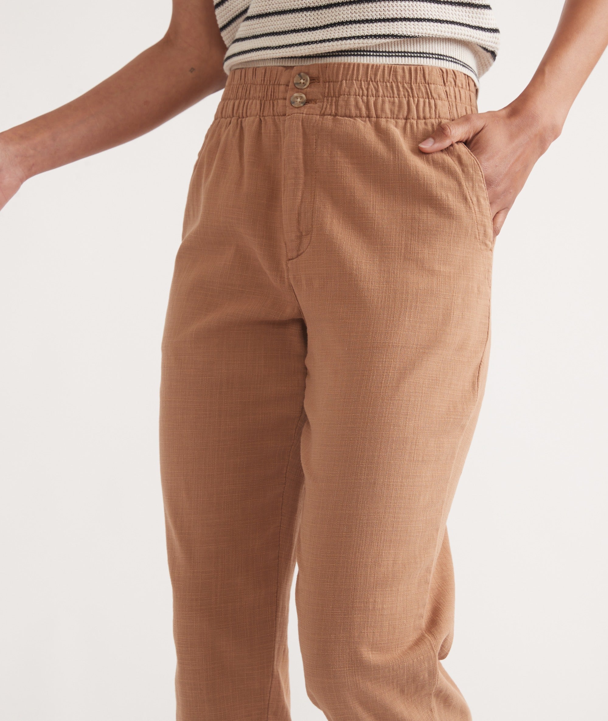 Desert Color Cropped Trousers