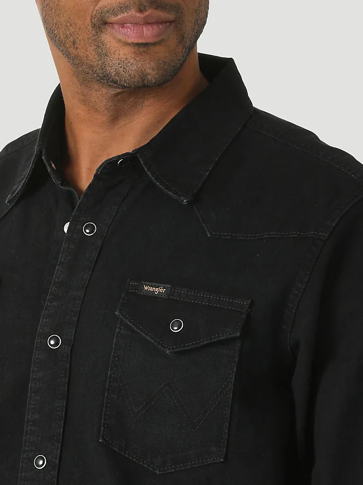 MEN'S DENIM WESTERN SNAP FRONT SHIRT IN RINSE