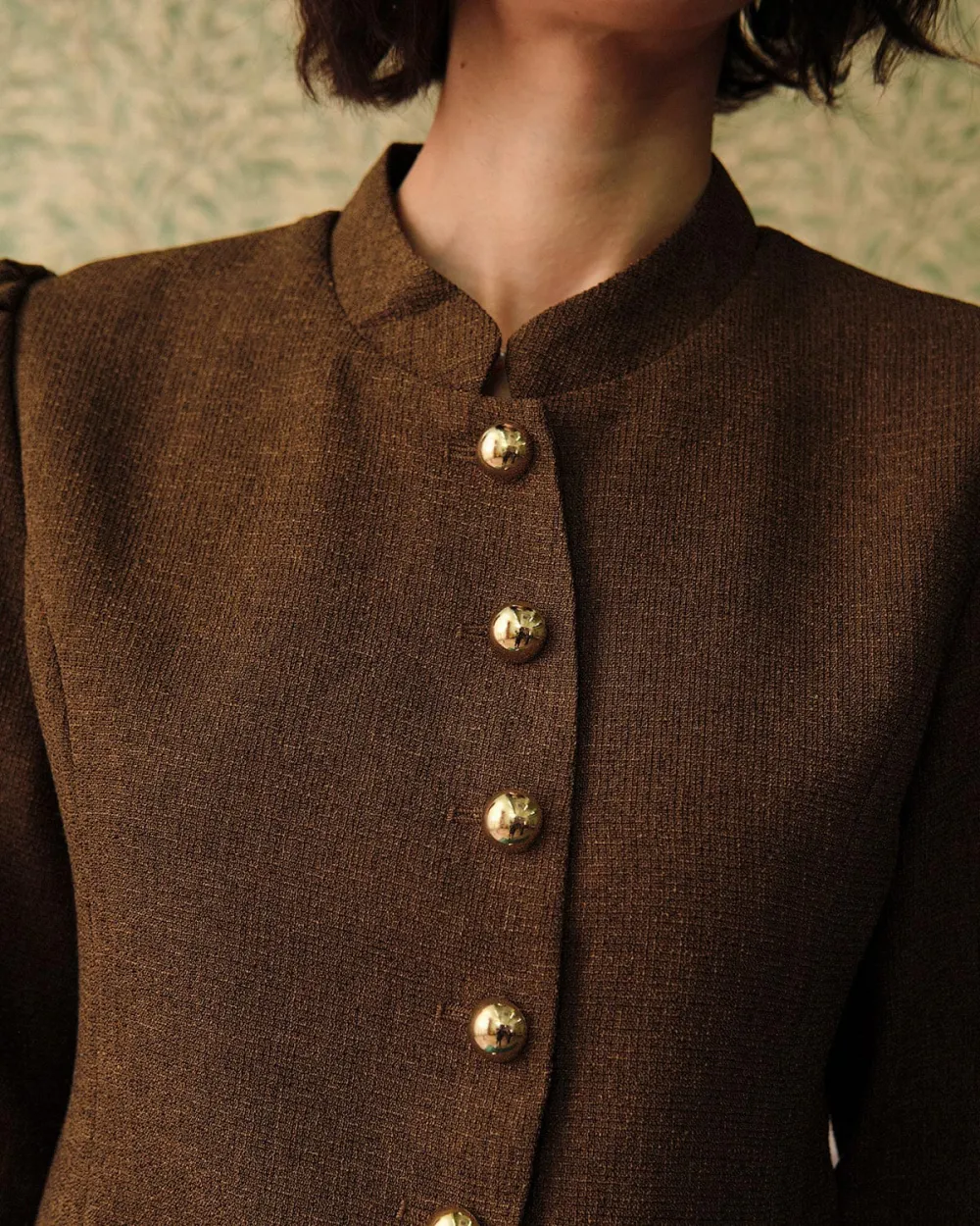 The Solid Retro Single-breasted Tweed Jacket