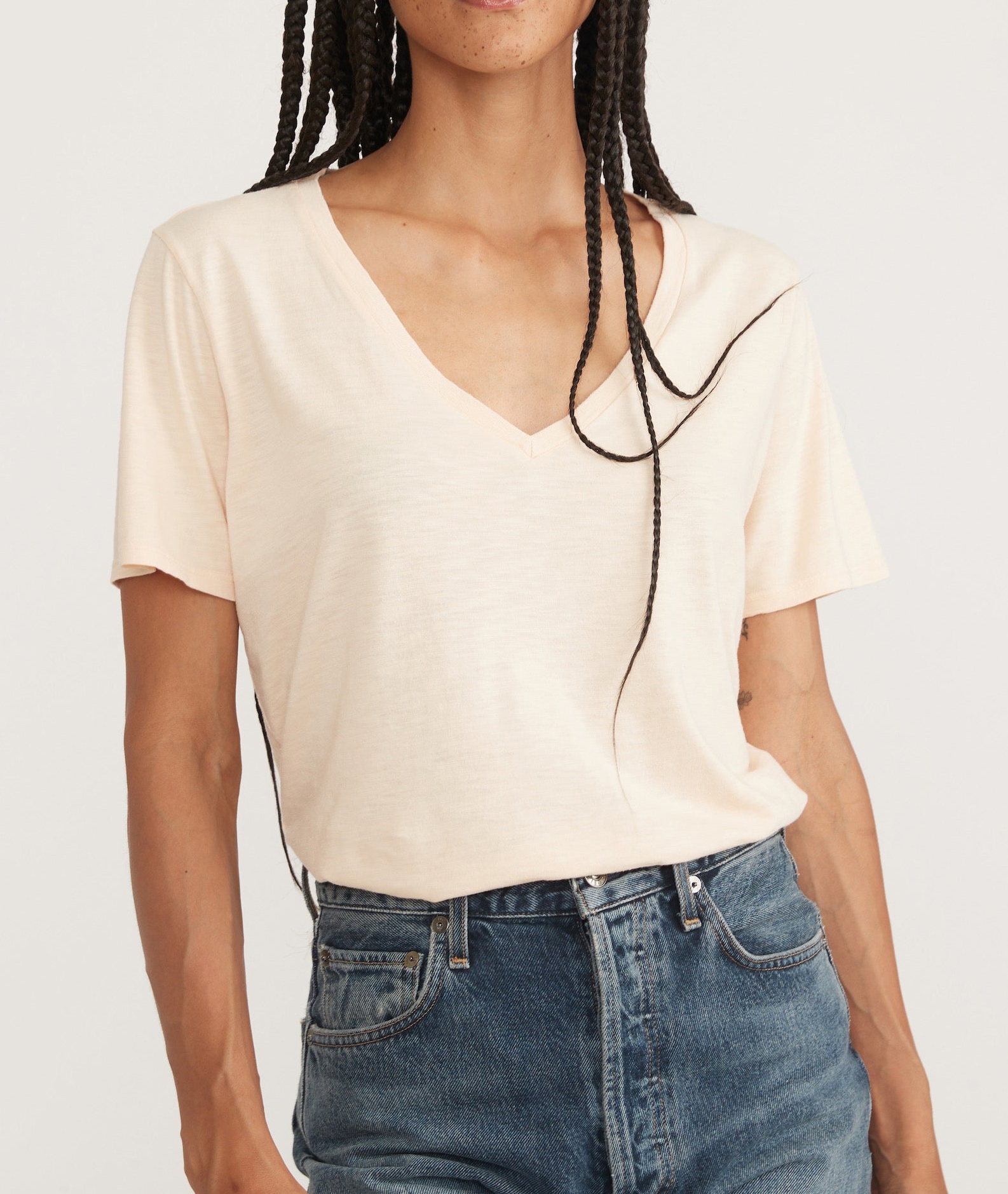 Natural V Neck Tee