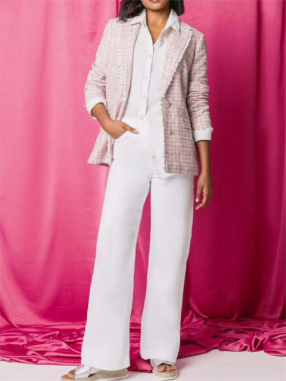 White wide-leg business trousers