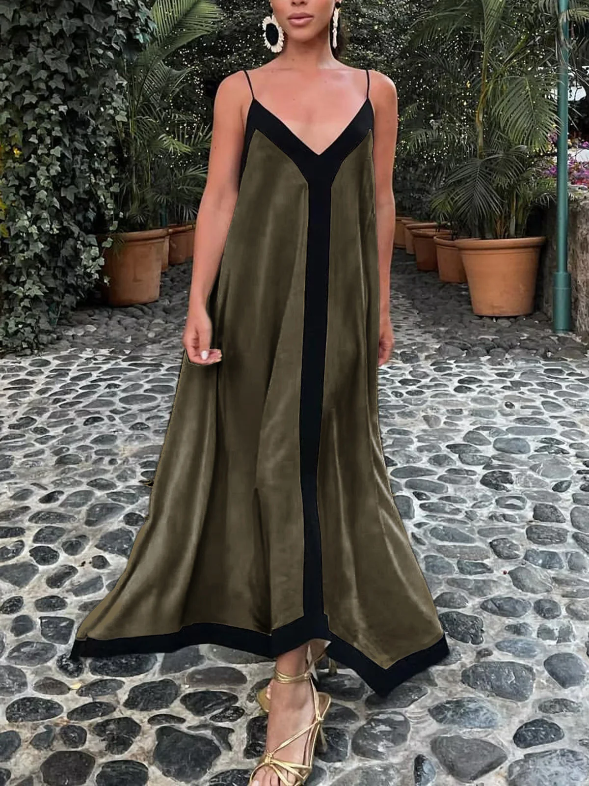 Sicily Old Money Aesthetics Slip Long Dress