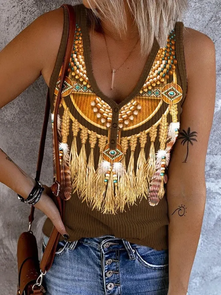 Owl Mandala Canvas Print Tank Top