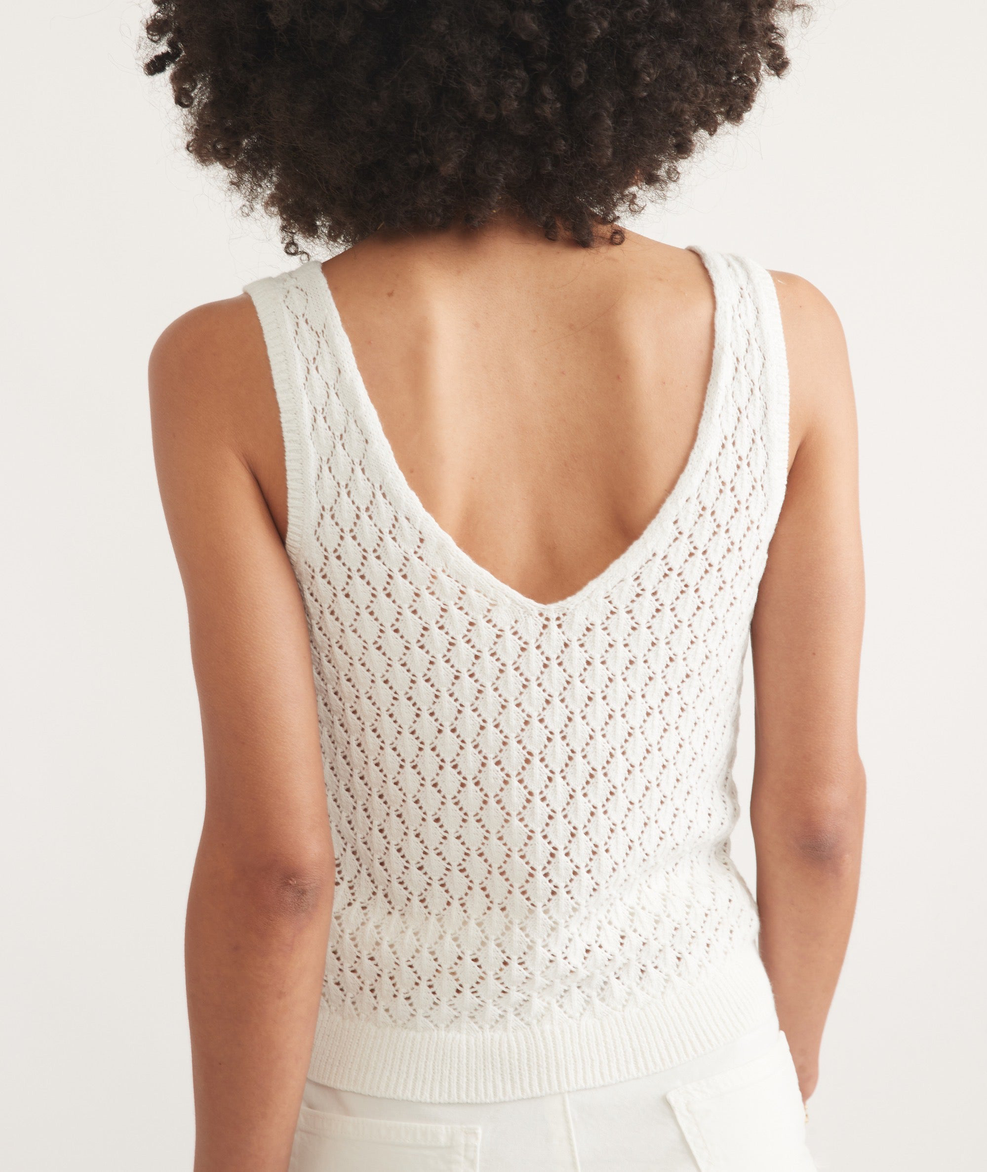 White Linen Sweater Tank