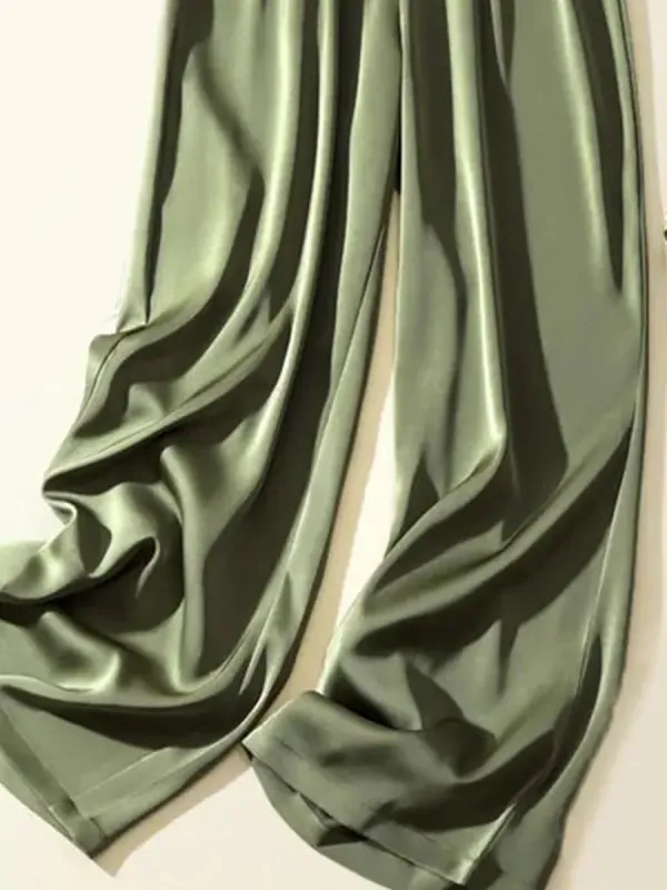 Satin pants wide-leg pants