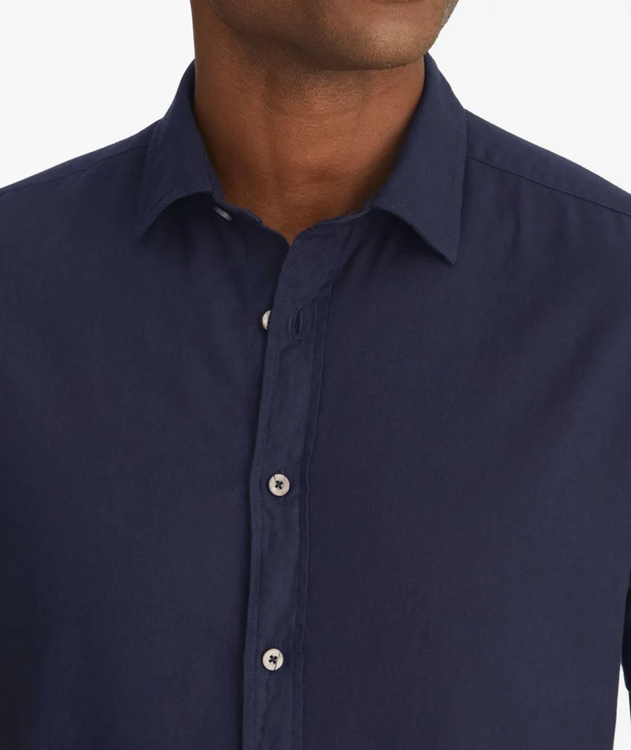 Dark Blue Tight-Fitting Men's Style Blouse