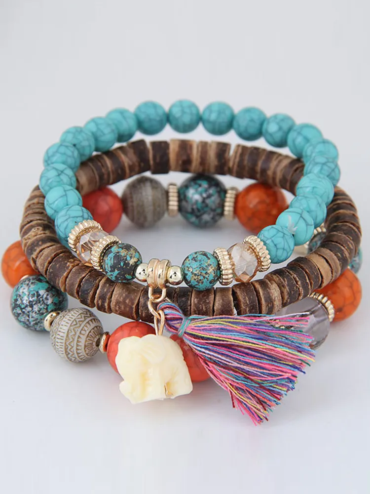 Beaded Boho Tassel Bracelet