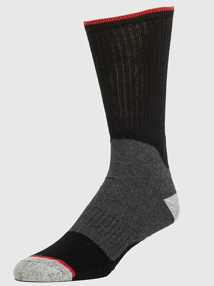 MEN'S WRANGLER MID-WEIGHT CREW WORK SOCKS (3-PACK) IN ARMY GREEN