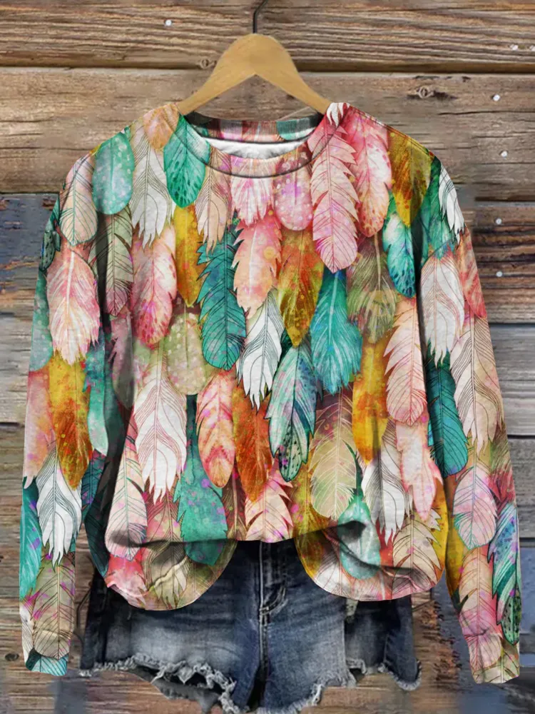 Flight of Feathers Painted Comfy Sweatshirt