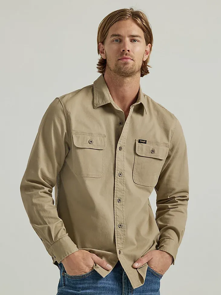 MEN'S WRANGLER® EPIC SOFT™ STRETCH TWILL SHIRT IN ROSIN