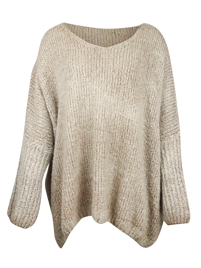 Loose casual V-neck sweater