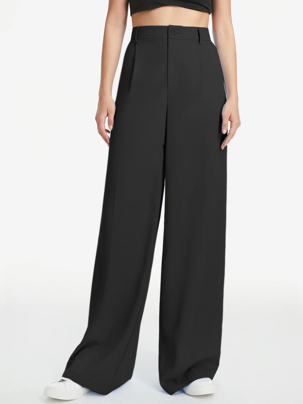 High Waisted Wide Leg Relaxed Fit Trousers