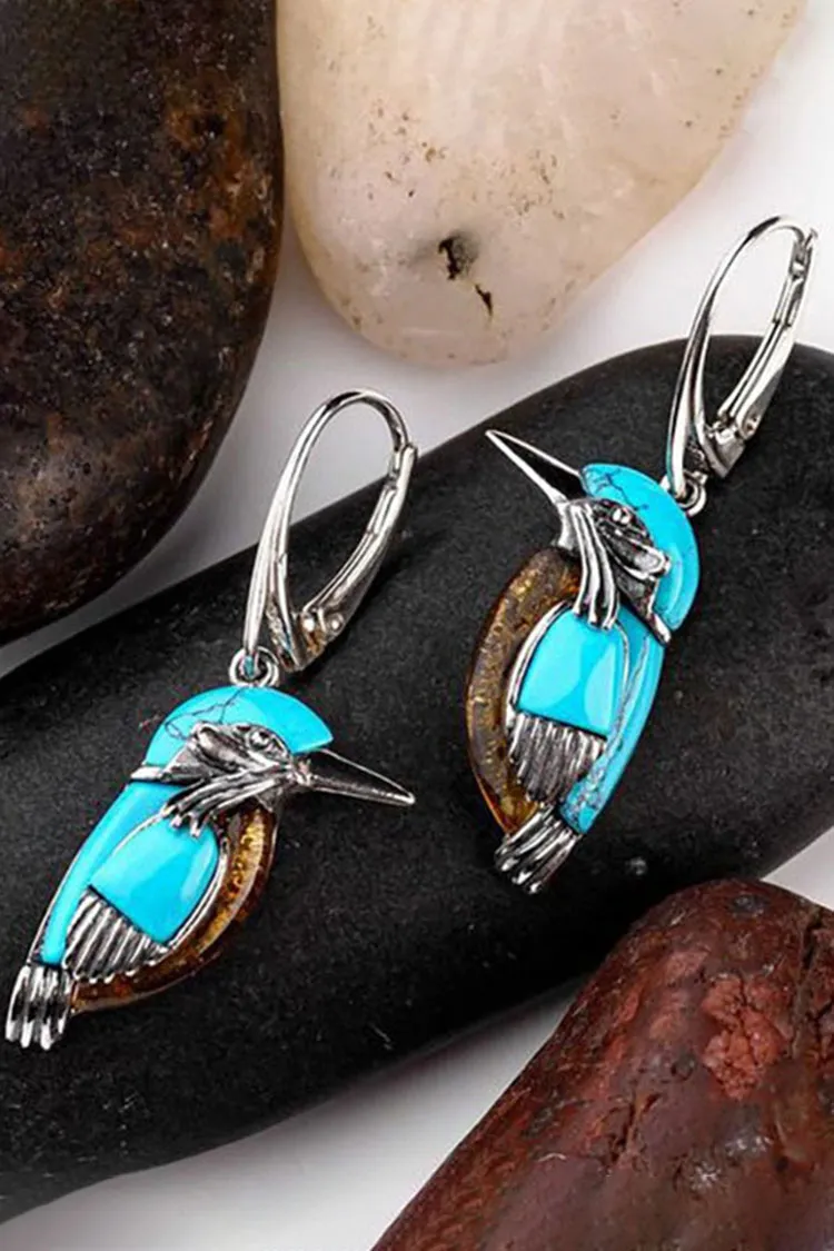 Vintage Turquoise Bird Earrings