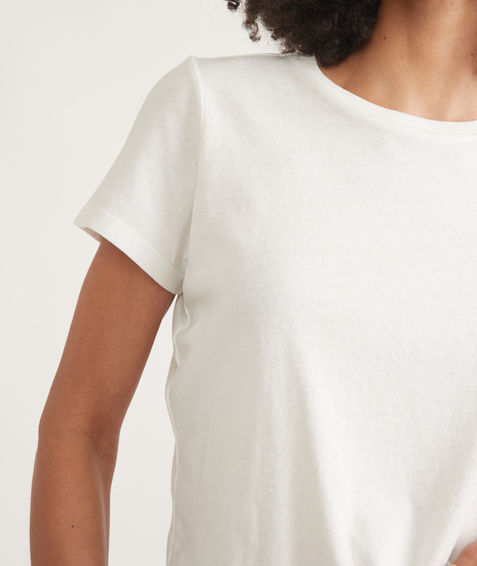 White Easy Crew Crop Tee