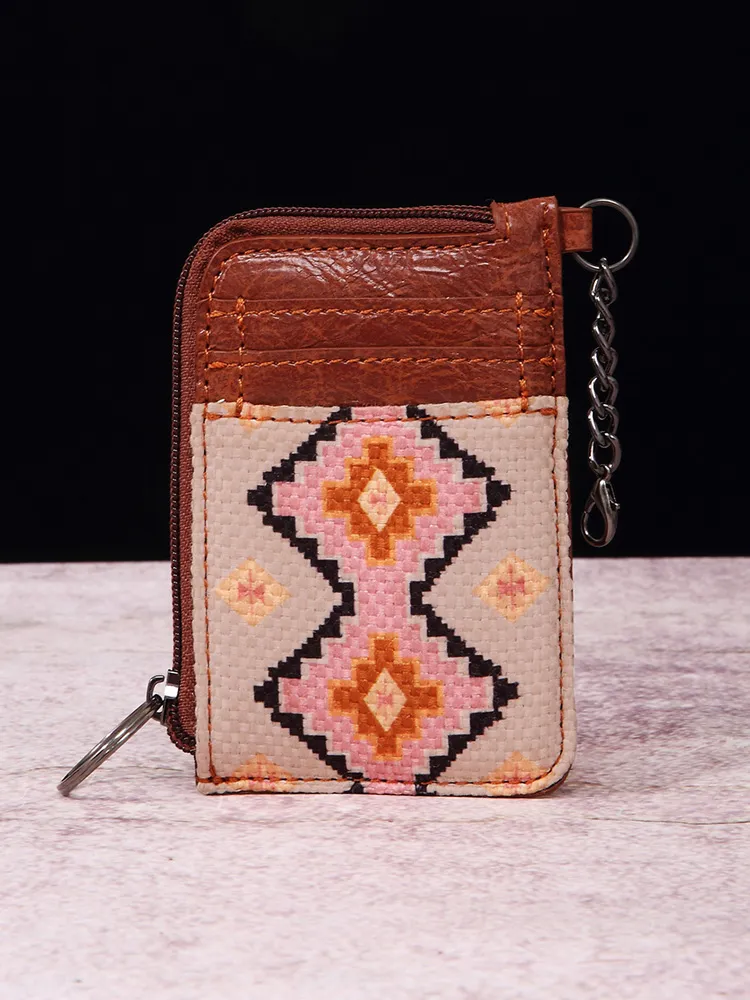 Retro Western Style Bohemian Printed Leather Wallet