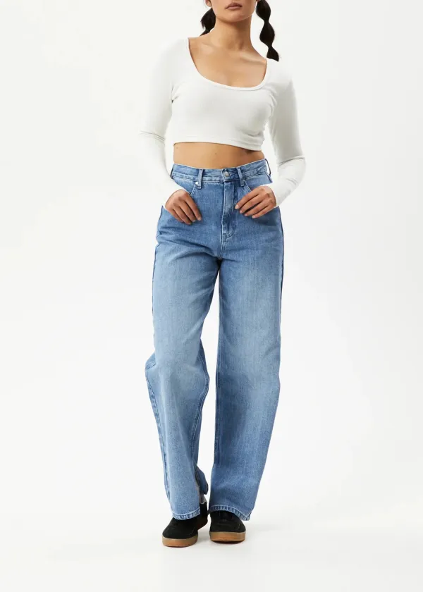 MILLA - HEMP RIBBED LONG SLEEVE CROPPED TOP