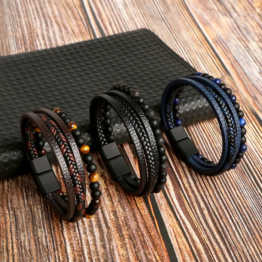 Men's Casual Beaded Woven Bracelet