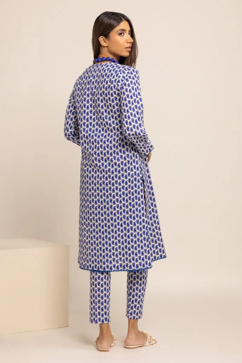 2 Piece | Kurta & Pants | Color Navy Blue