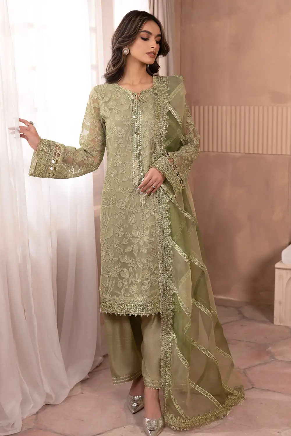 EMBROIDERED CHIFFON SETS