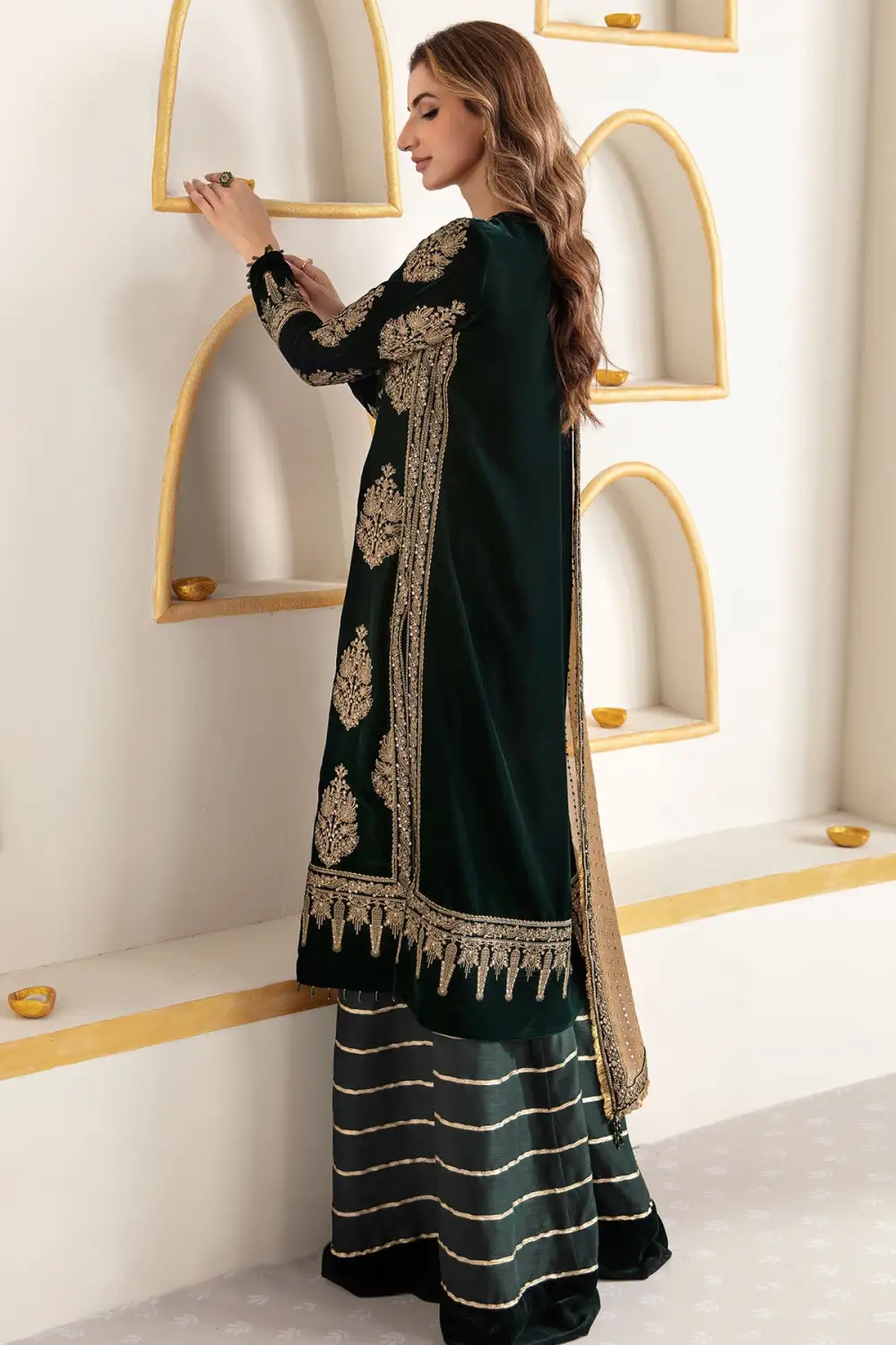 Embroidered Velvet Formal Sets