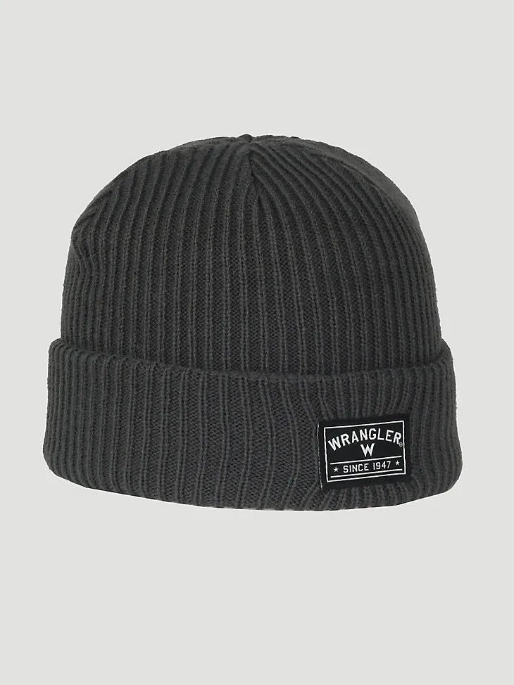 WRANGLER® LOGO BEANIE IN CHARCOAL HEATHER