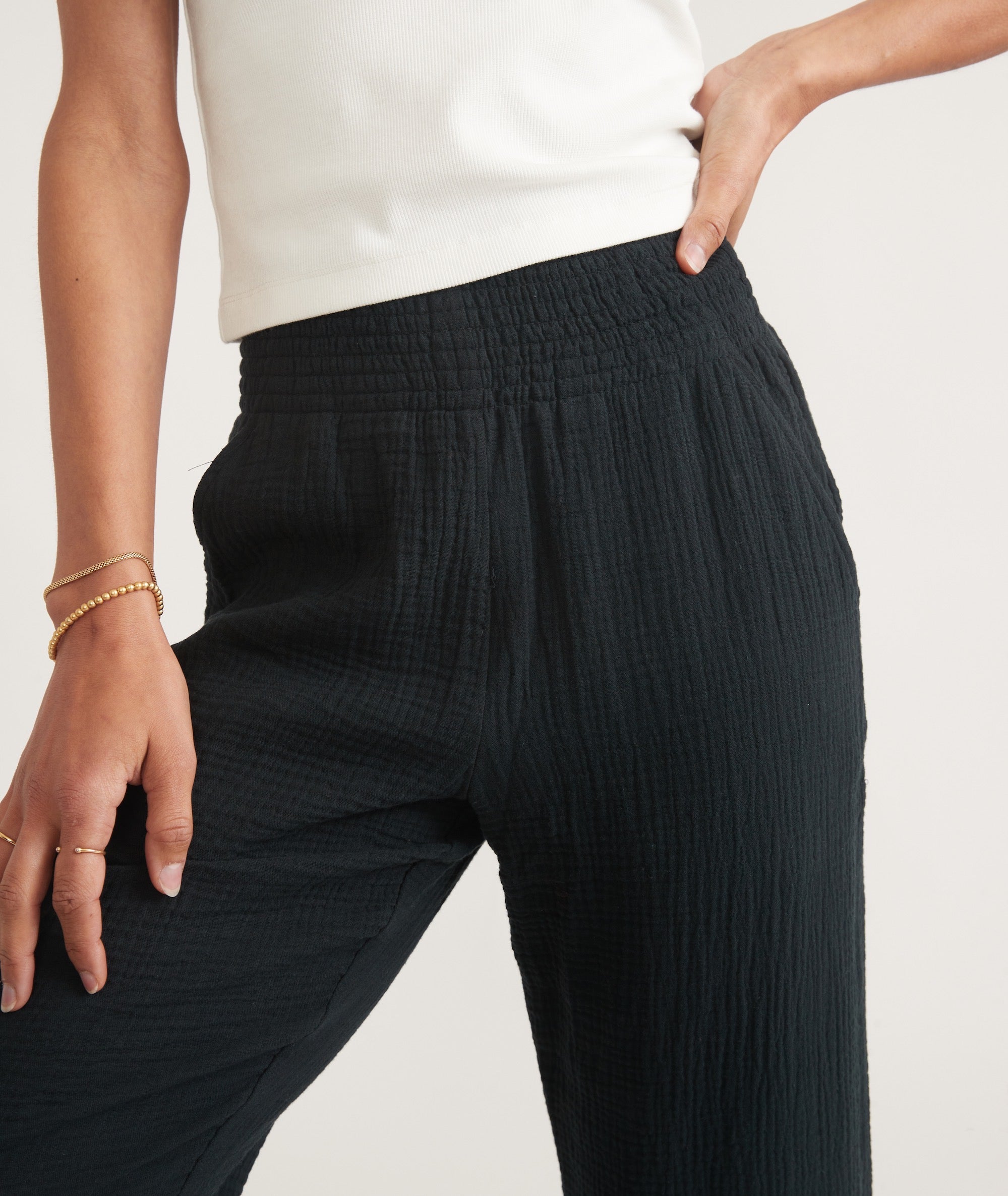 Black Cali Double Cloth Pant