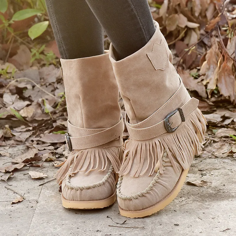 Retro Tribal Women's Tassel Boots