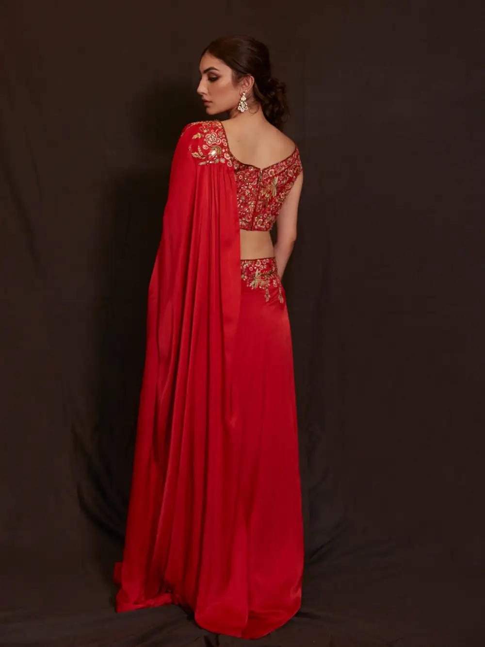 OFF SHOULDER CHOLI W/ DRAPED SARI