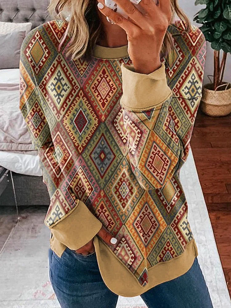 Ethnic Pattern Cozy Vintage Sweatshirt