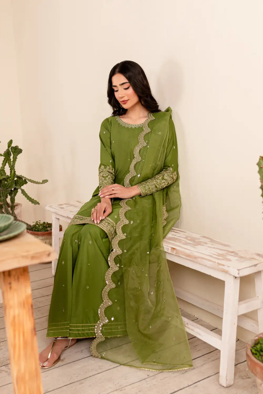 Amaya 3Pc - Embroidered Lawn Dress