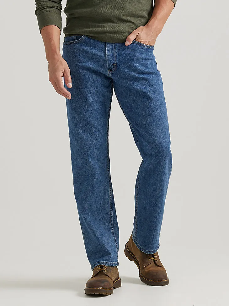 WRANGLER AUTHENTICS MEN'S RELAXED FIT COMFORT FLEX JEAN IN LIGHT STONEWASH