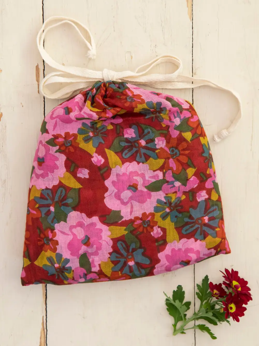 Cotton Tunic-In-A-Bag - Pink Red Floral