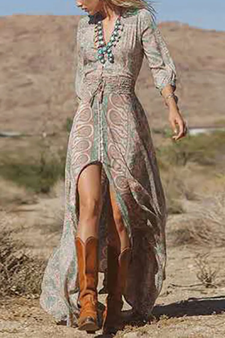 Boho Print Maxi Dress