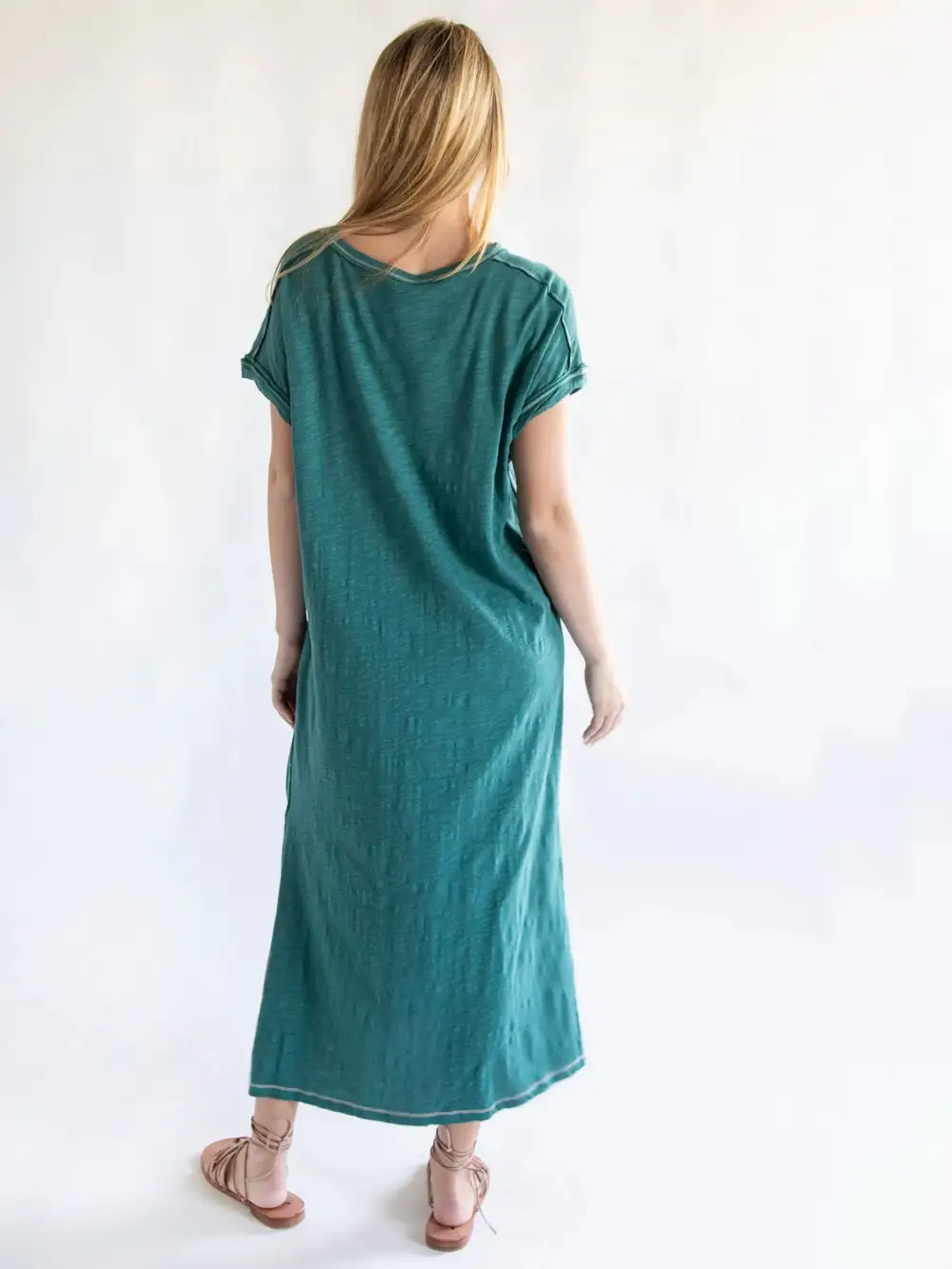 Frankie Knit Tee Midi Dress - Sea Green