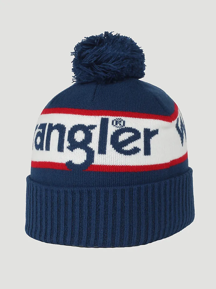 WRANGLER® LOGO POM BEANIE IN BLACK