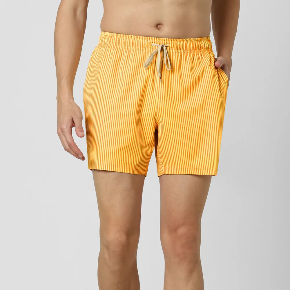 Boys Striped Swim-Yellow