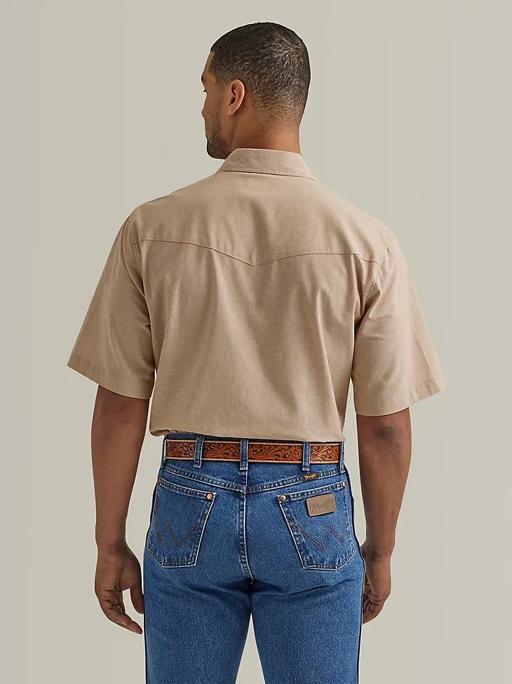 COWBOY CUT® SHORT SLEEVE CLASSIC WORK WESTERN WORKSHIRT IN KHAKI