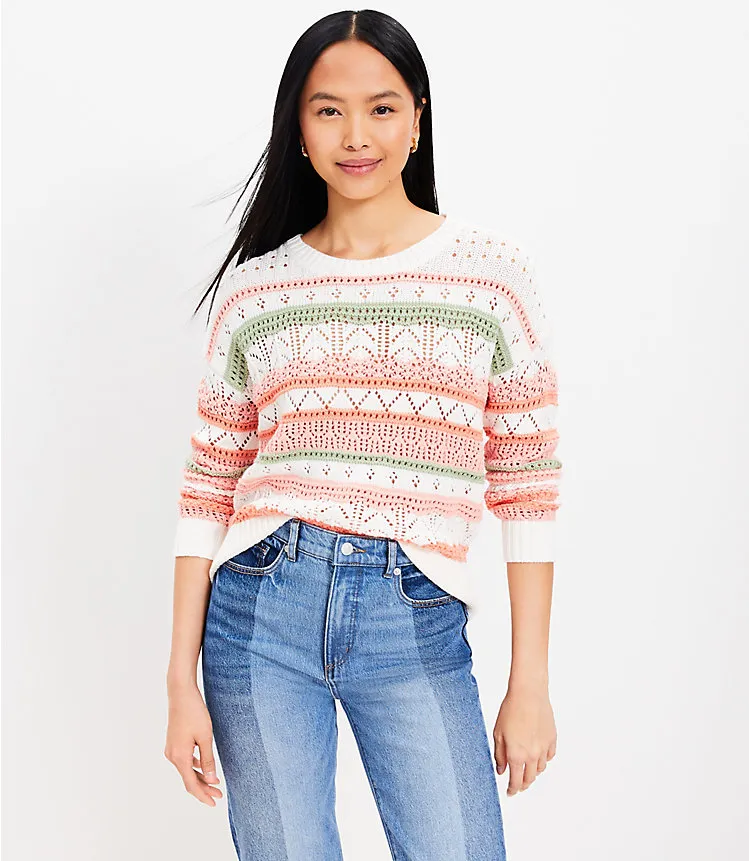 Mixed Pointelle Sweater