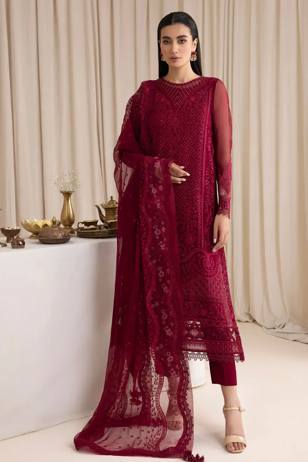 EMBROIDERED CHIFFON SETS