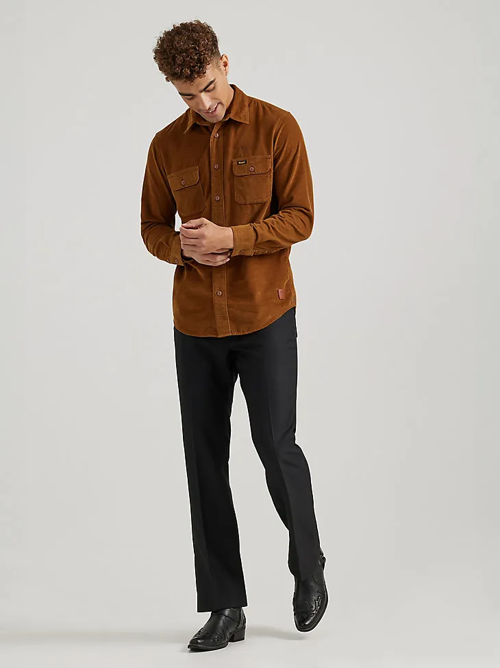 WRANGLER X BUFFALO TRACE™ MEN'S CORDUROY SHIRT IN OLD FASHIONED