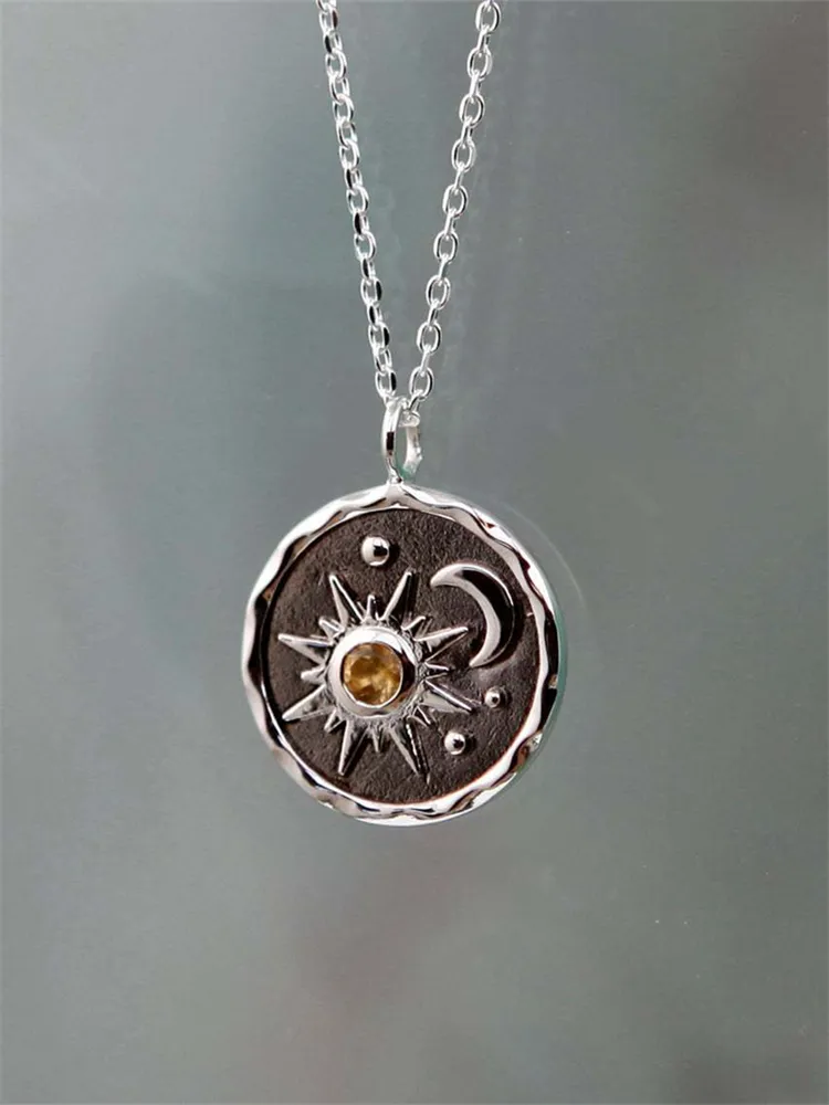 Sun & Moon Carved Mistery Necklace