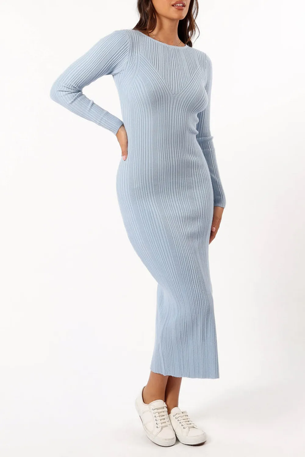 TARA LONG SLEEVE DRESS - DENIM