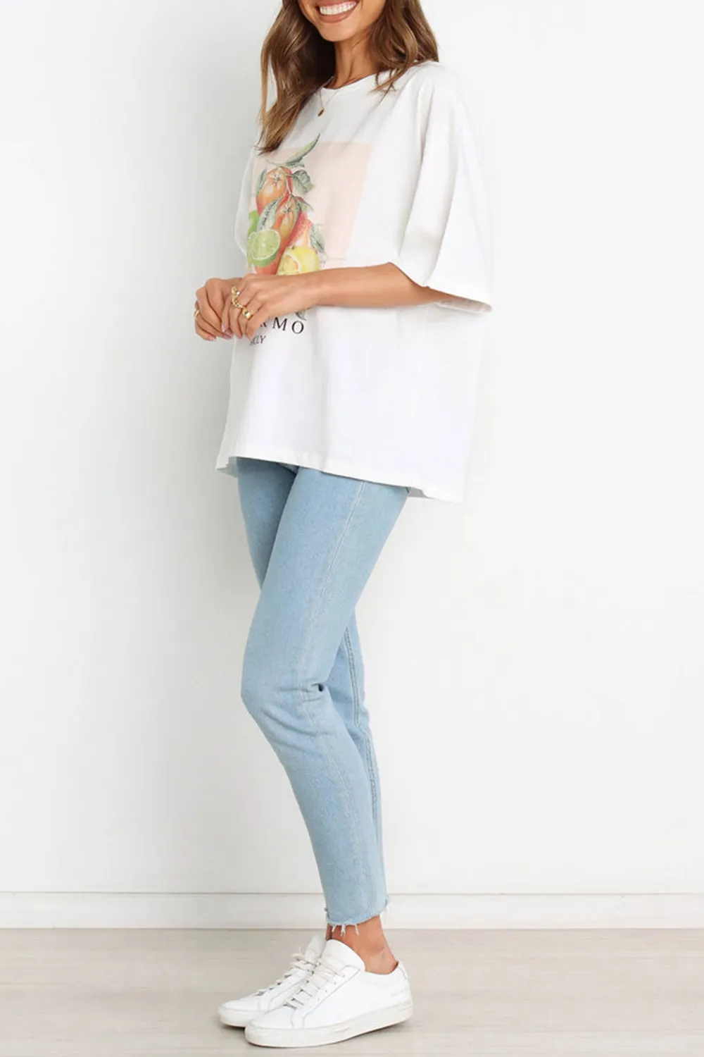 FRUIT PATTERN WHITE TOP