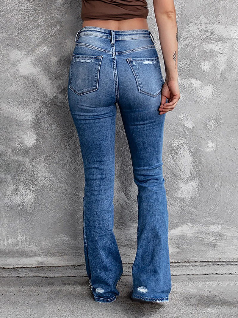 Women's versatile micro-flared jeans