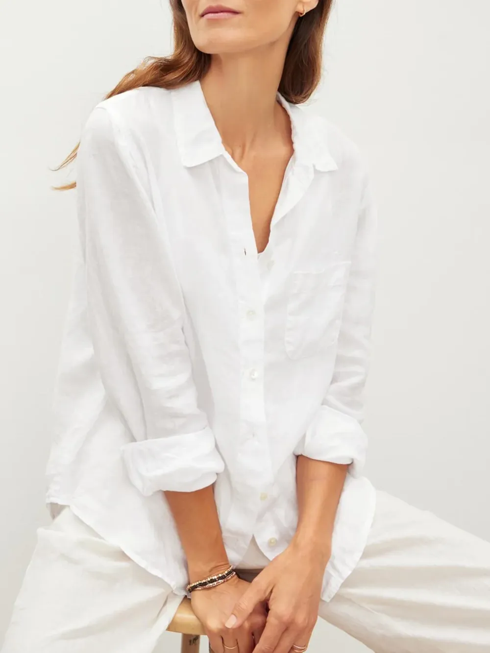 Natalia Linen Button-Up Shirt