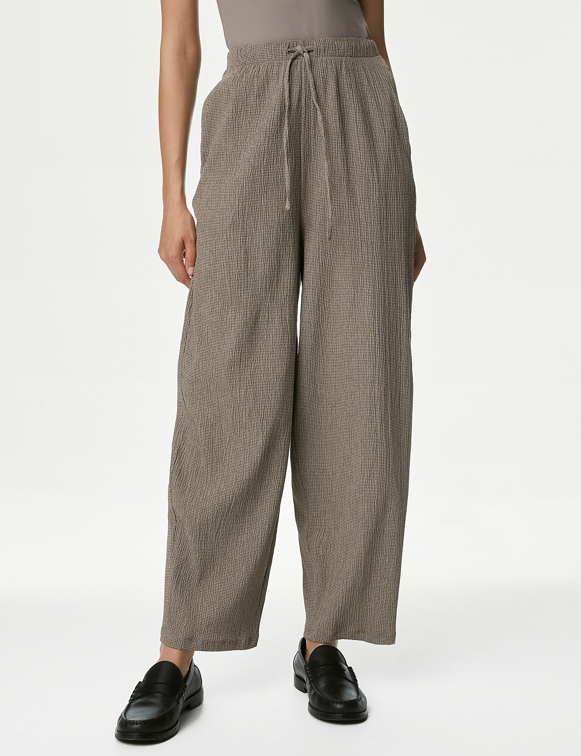 Wide Leg Casual Stretch Pants