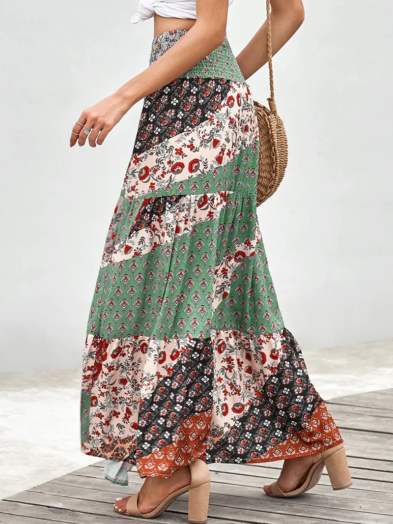 TIE-UP WAIST LONG MAXI SKIRT