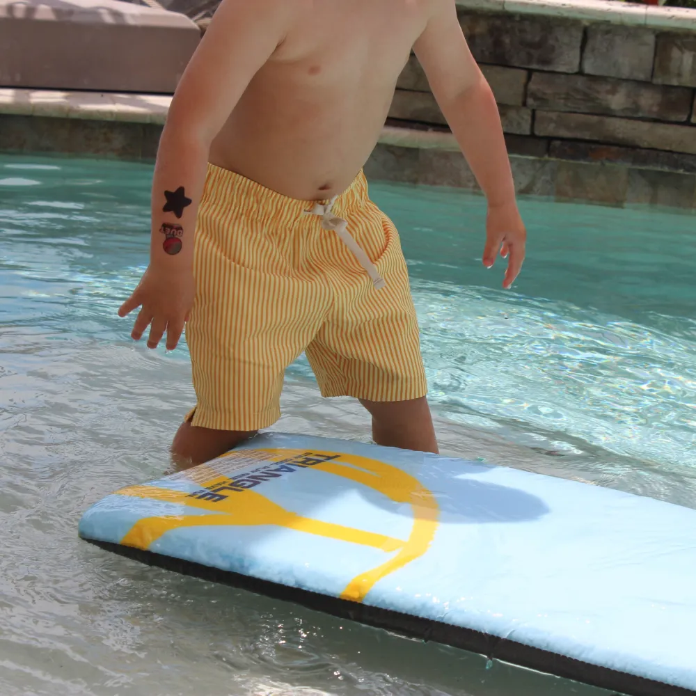 Boys Striped Swim-Yellow